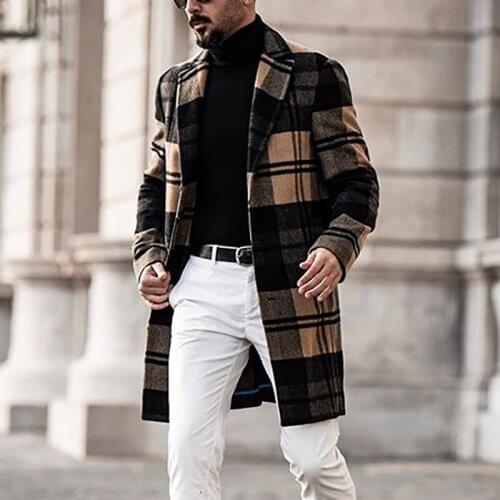 DACAIHUAZHANG Men's Long Trench Coats