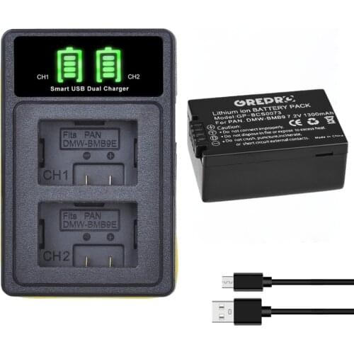 DMW-BMB9 DMW-BMB9E Battery with Built-in USB Charger for Panasonic DMW BMB9 Lumix DMC FZ40K FZ45K FZ47K FZ48K FZ60 FZ70 FZ150
