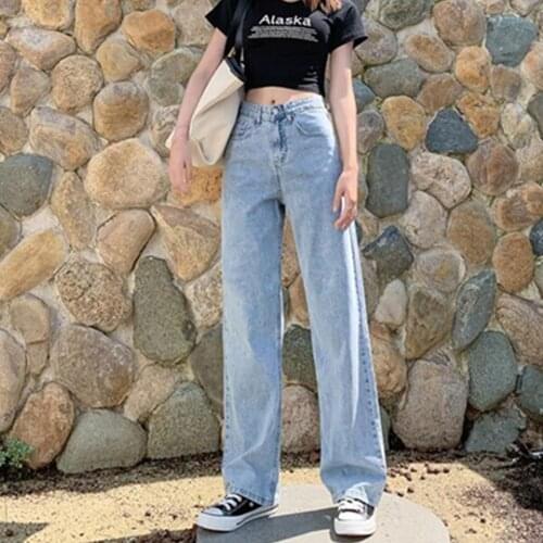 Streetwear Vintage Woman Jeans High Waist Clothes Wide Leg Denim Clothing Summer Fashion Harajuku Loose Pants