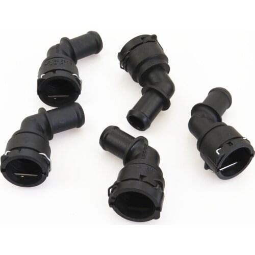 FHAWKEYEQ 5Pcs Cooling Coolant Hose Connector VW Phaeton Beetle Passat Jetta Golf Bora For TT Seat Toledo 1J0 122 291 1J0122291D