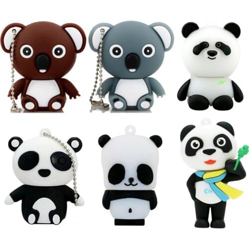 Lovely Animal Koala Pendrive 16G 32GB Usb Flash Drive Pen Drive Cute U Disk USB Creative Memory Stick Gift With Keychain