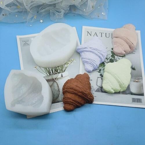 Croissant Shape Scented Candle Silicone Mold Diy Simulation Bread Household Chocolate Cake Baking Mold