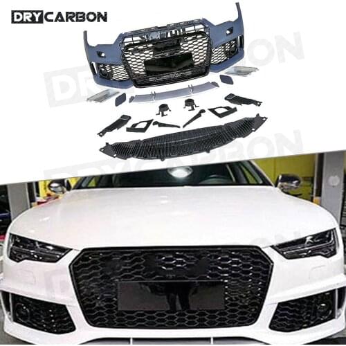 PP Car Body Kit Unpainted Auto Front Bumper Rear Diffuser Side Skirts Racing Grills for Audi A7 RS7 Style 2015 2016 2017 2018