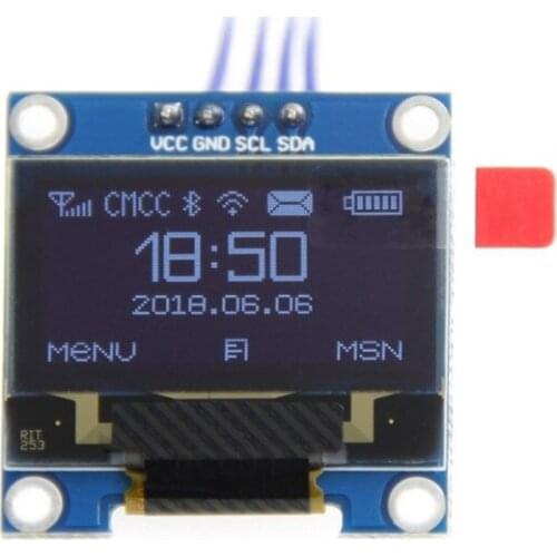 0.96 inch 4P White/Blue/Yellow Blue OLED Screen Module SSD1306 Drive IC 128*64 IIC Interface
