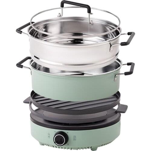 220V Multi Cooker Household Electric Cooking Pot Hot Pot Portable Electric Boiling Pot Electric Wok