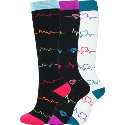 3 pairs Mens and womens outdoor sports socks, sports compression socks, varicose veins elastic socks, pregnant women socks