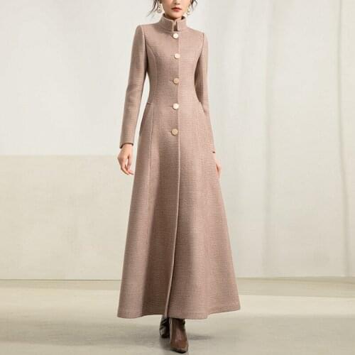 In 2020 the new thickening the season of winter winter long woolen cloth coat plover case high-end female cloth coat