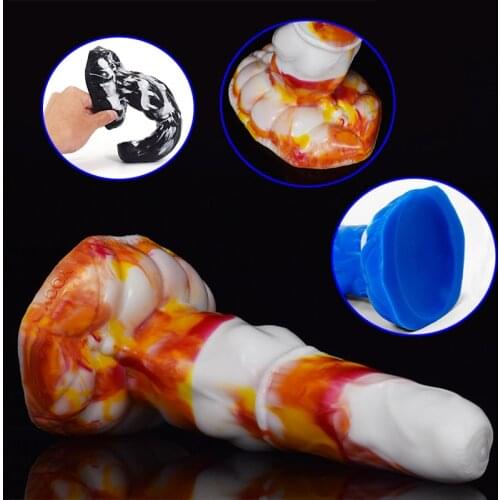 2021 New Large Anal Sex Toys Butt Animal Fantasy Dildo For Men Women Colorful Dildo Big Anal Beads Plug Gear Massage Sex Toys