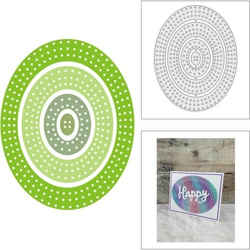 2021 New Nesting Dotted Ovals Frame Metal Cutting Dies for DIY Scrapbooking Decor and Card Making Paper Craft Embossing No Stamp