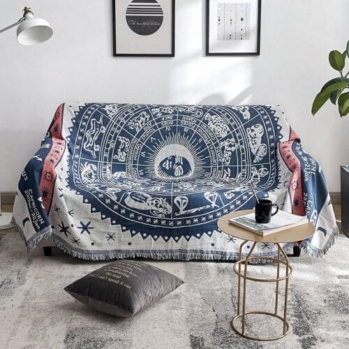 Sofa Blanket Casual Tribal Bohemian Blanket Thicken Cotton Thread Knitted Blanket with Tassel Sofa Cover Bed Blankets Home Decor