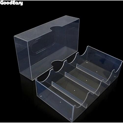 High Quality 36PCS Plastic Square Poker Chip Tray/Box Transparent Chips Box With Cover Casino Game Chips BOX