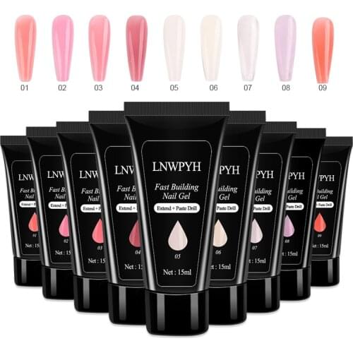 VTOOKEF 15ml Poly Nail Gel Glitter Builder Gel All For Manicure Nail Art Design Luminous Gel Nail Extension Nail Gel For Nails