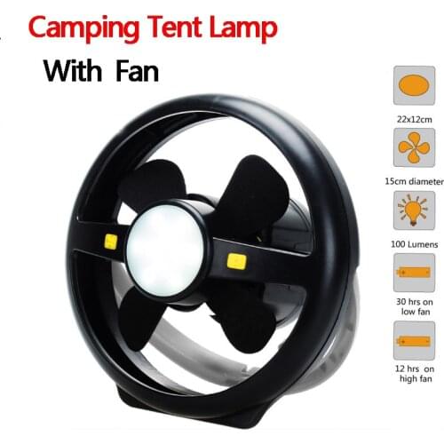 Portable LED Camping Light With Ceiling Fan Tent Light Lanterna 2-In-1 Hanging Lights And Fan For Outdoor Camping Emergency