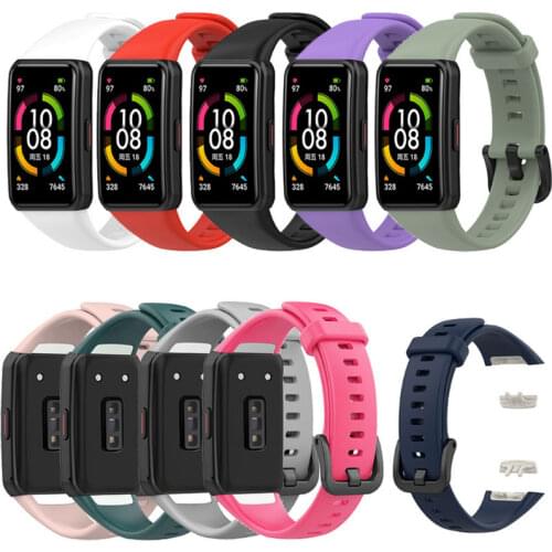 21mm TPU Smartwatch Sports Wrist Watchband For Huawei Honor Band 6 Smartband Band6 Strap Smart Wristband Band