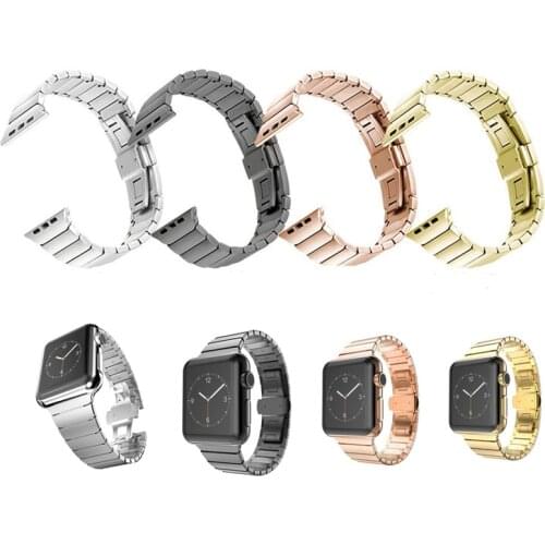 Stainless Steel Watchband For Apple Watch 6 5 4 3 2 1 SE Band Butterfly Buckle Metal Strap For iwatch 44MM 40MM 42MM 38MM Belt