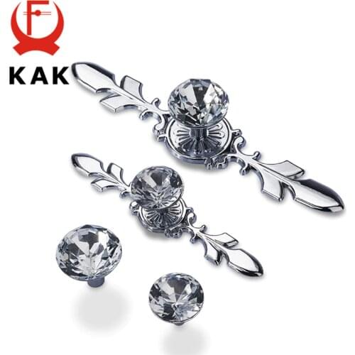 KAK 5pcs Luxury Diamond Crystal Handles Shoebox Cabinet Handles Closet Door Drawer Knobs Wardrobe Pulls Pullers Furniture Handle
