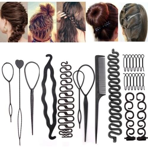 DIY Donut Hair Maker Hairdressing Braider Hair Accessories Hair Twist Clips Bun Curler Braider Hairpins Hair Styling Tool