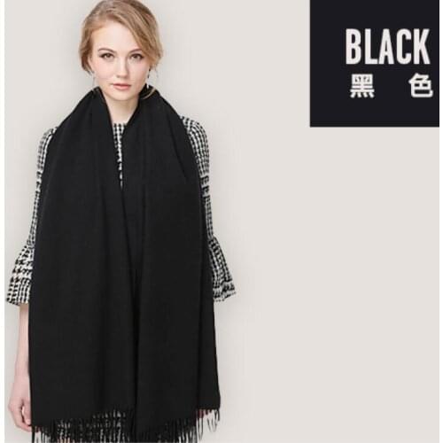 Pashmina Scarf Shawl Wool Cashmere blended Scarf Women Winter Scarfs Thick Black High Quality Natural Fabric Free Shipping