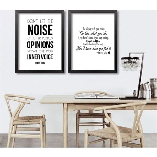 Steve Jobs Inspiring Quote Canvas Art Print and Poster Modern Black and White Minimalist Canvas Painting Office Wall Picture