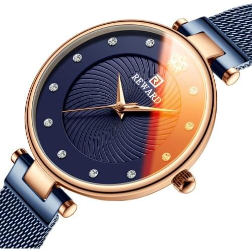 Unique fashion Special Colorful Glass Womens watch Ladies WristWatch Creative Luxury Waterproof Clock Relogio Masculino