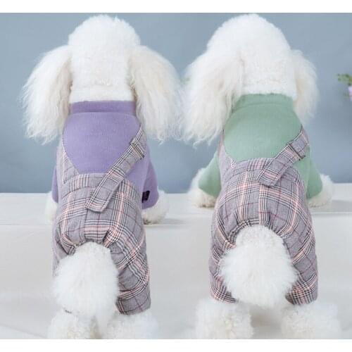 Thickened Pet Jumpsuits Dogs Clothes Winter Warm Comfortable Soft Pet Cat Clothing For Small Dog Chihuahua Overalls Pets Outfit