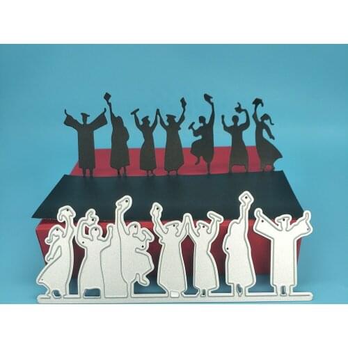 Graduation ceremony, bachelor uniform carnival metal cutting mold, scrapbook card making, embossed background, photo album