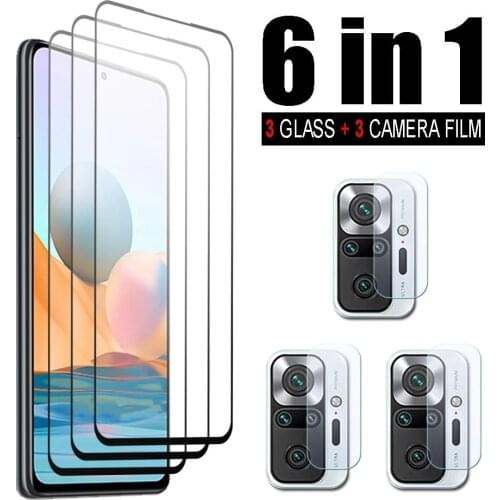 6in1 Tempered Glass For Xiaomi Redmi Note 10 Pro Max 10s Camera Lens Film Protective Glass Screen Protector For Redmi Note10 Pro