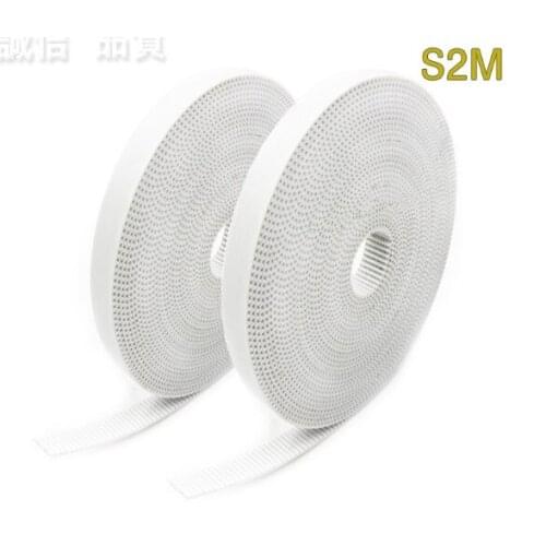 1M Open synchronous belt S2M open belt white polyurethane steel wire belt