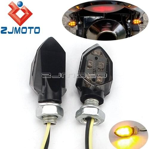 1Pair Emark Motorcycle LED Turn Signal Light Taillight Amber Falshing Lamp Indicator Universal Enduro Dirt Bike Falsher Blinker