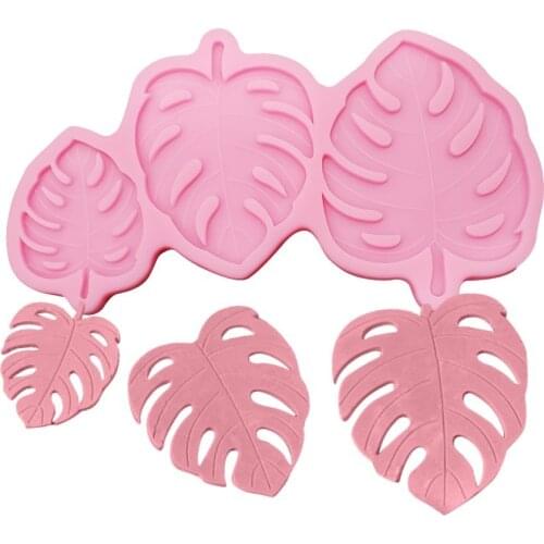 1PCS 3 Sizes Monstera Leave Silicone Mold Fondant Cake Decoration Silicone Mold Hand Made Decorating Leaves Chocolate Candy