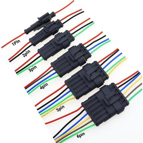 Flame retardancy 1 set 1P 2P 3P 4P 5P 6P way Sealed waterproof automotive Wire Connector Plug Car Motorcycle HID auto connector