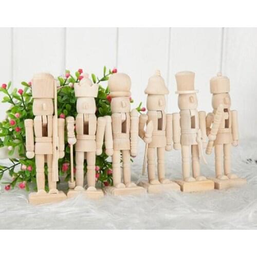 12cm Partially Prepared Products Nutcracker Character Christmas Wooden Soldier DIY gift 3pcs/set