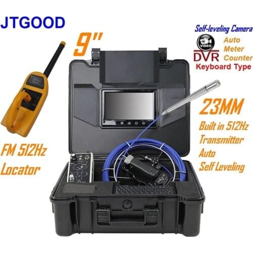 23mm Pipe Drain Sewer Inspection Camera System 512Hz Transmitter Camera Video Snake Pipe Locator DVR Recorder Camera Hard Cable