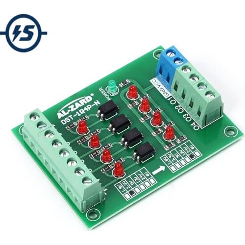 Optocoupler Isolator PLC Signal Level Voltage Converter Board Module 3.3V to 24V 4 Bit