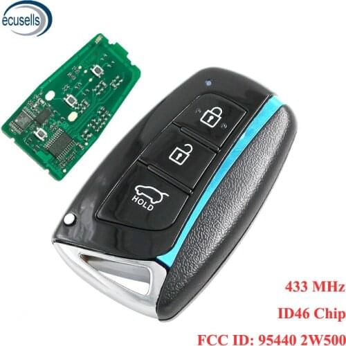 3 Button Smart Remote Key Fob for Hyundai Santa Fe 433MHz with ID46 Chip FCCID:95440 2W500