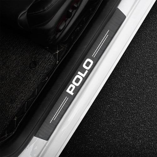4Pcs For VW Volkswagen POLO 2002 2003 2004 2005 2006 2007 2008 2009 2010 2011 2012 - 2021 Car Door Threshold Sticker Accessories