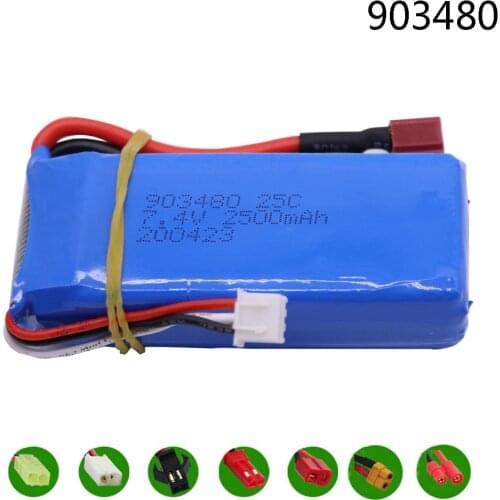 7.4V 2500mAh Lipo battery for 12428 12423 RC Car Parts Syma X8C X8W X8G X8 RC Quadcopter 7.4 V 903480 RC Toys Battery wholesale