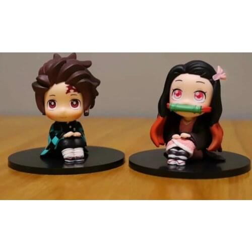 Anime Demon Slayer: Blade Sitting Tanjirou Nezuko Q Version Doll Model Boxed Figure anime figures