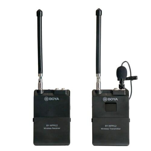 BOYA BY-WFM12 12CH Wireless Audio VHF Microphone WIRELESS MICROPHONE SYSTEM TRANSMITTER RECEIVER for DSLR Camera Canon Camcorder