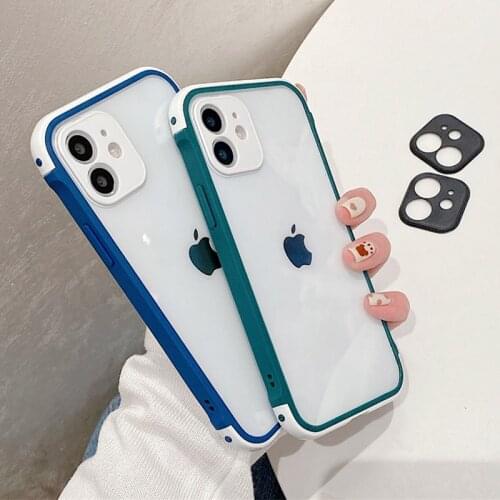 For iPhone 12 Pro Max Case 2 In 1 Corners Shockproof For iPhone 11 Pro Max XR XS Max 7 8 Plus Soft Camera Protection Phone Cover