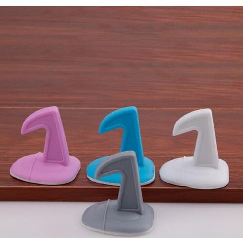 Door Stopper Rear Wall Anti-collision Pad Punch-free Silicone Door Handle Mute Anti-collision Door Buffer With Hook for Bathroom