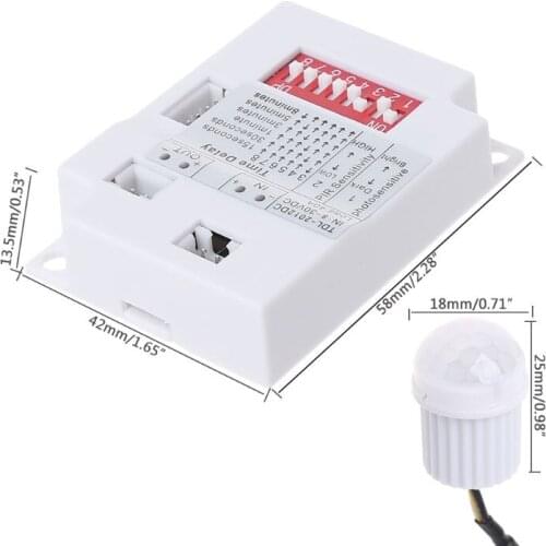 PIR Motion Sensor Switch TDL-2012 IR Infrared Body Induction Detector 12VDC