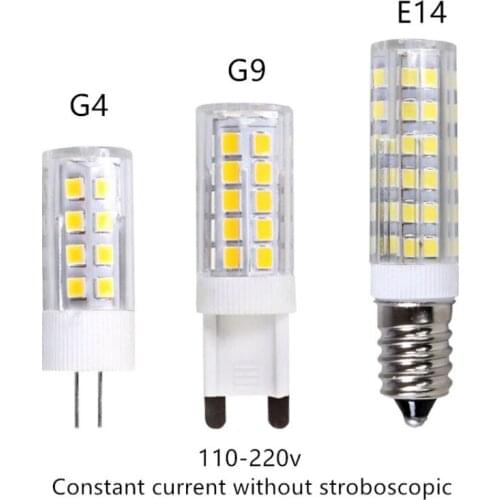 G4 G9 E14 Ceramic High-Brightness Cooling LED Corn Light 110-220V 5W Global Universal Constant Current No Strobe 4/10/20pcs