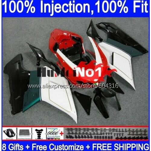 Injection For DUCATI 848 1098 1198 S R 07 08 09 2010 2011 2012 119MC.17 848S 1198S 2007 2008 2009 10 11 12 Fairing white glossy