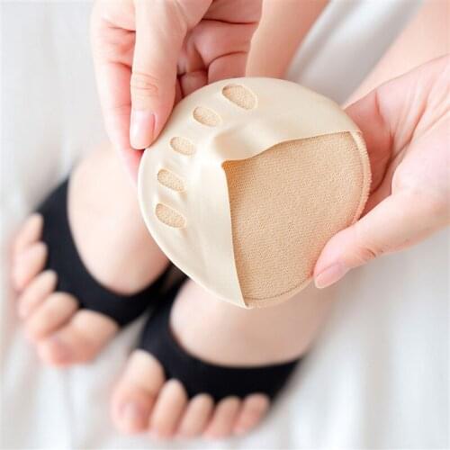 Summer Womens Five Finger Socks Forefoot Pad High Heels Half Insole Calluses Foot Pain Care Absorbing Impact Socks Toe Pad
