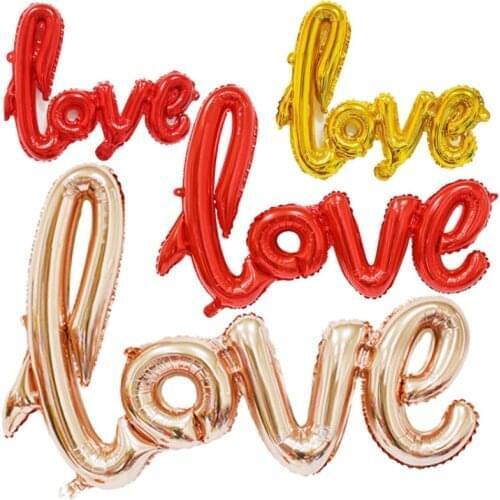 Ligatures Love Letter Foil Balloon Anniversary Wedding Valentines Birthday Party Decoration Champagne Cup Photo Props