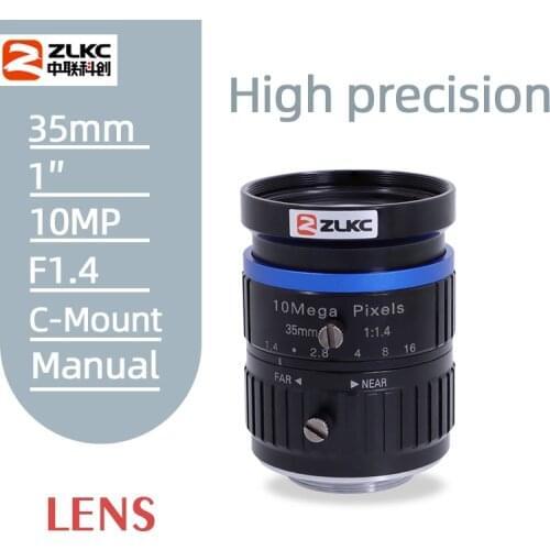 C mount lens 35mm 10MP MegaPixel FA lens 1" fixed focal length ITS camera CCTV Lens distortion manual Iris Machine Vision Lenses