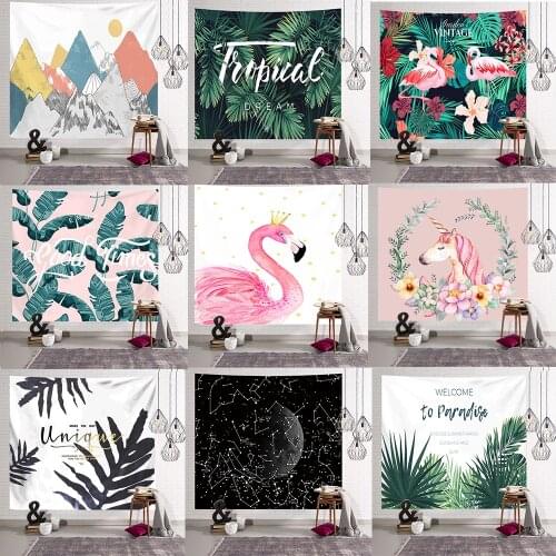 Nordic Style Hanging Cloth Ins Room Decoration Background Decor Dormitory Bedroom Wall Bedspread Cloth Flamingo Unicorn Tapestry
