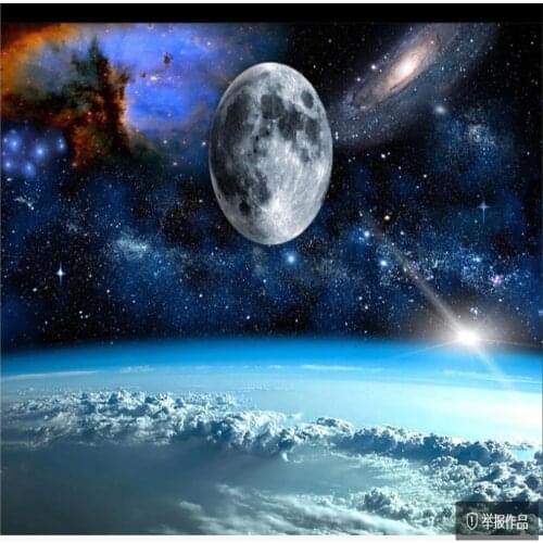 Custom any size photo modern wallpaper for living room 3d murals wallpaper for living room blue stars wallpapers