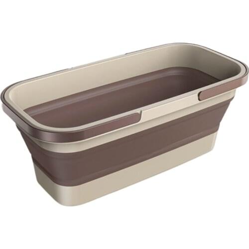 Rectangular Portable Foldable Bucket Practical with Double Carry Handle Outdoor Camping Cleaning Fishing Kitchen Bucket Water